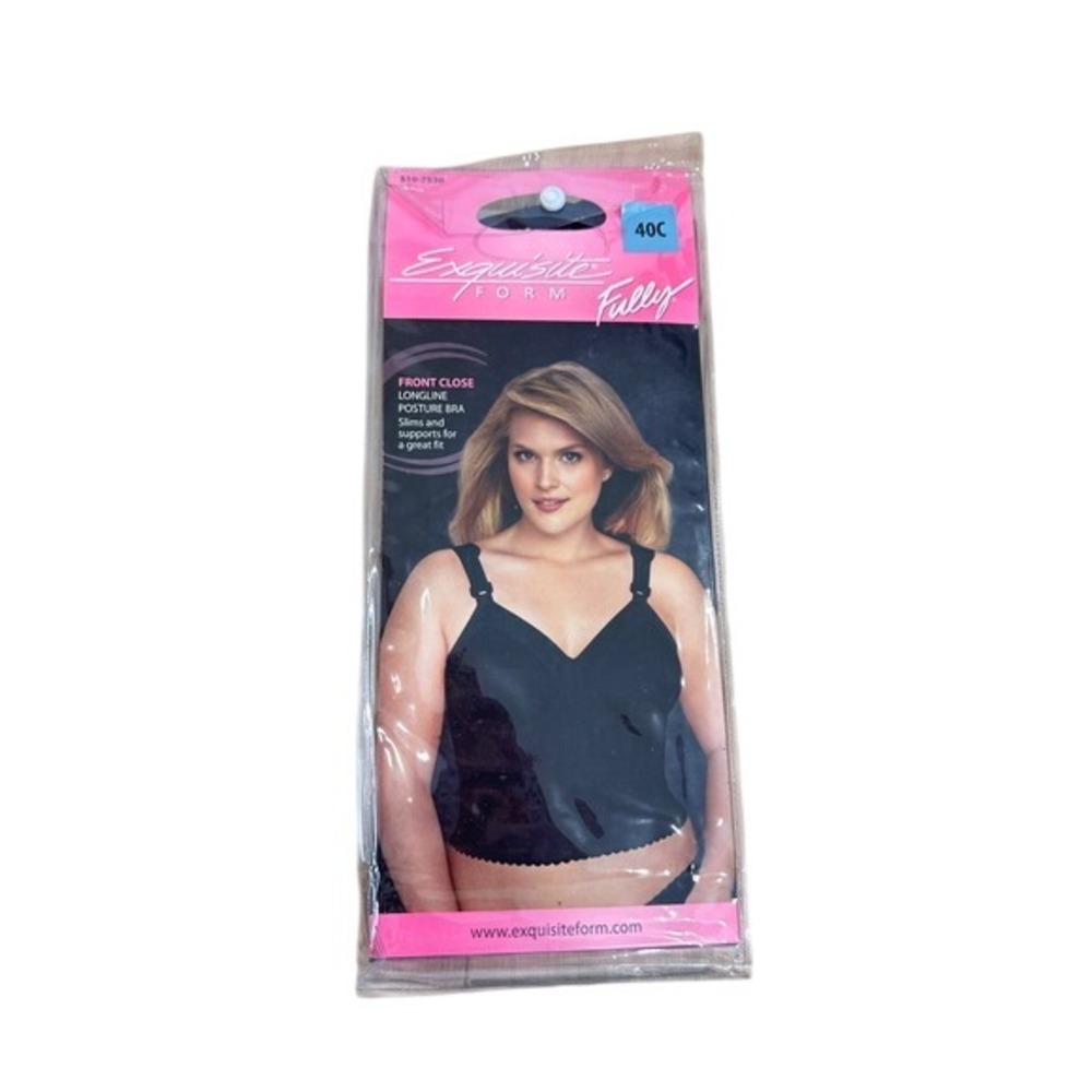 Exquisite Form Fully Front Close Longline Posture Bra Black 40C 5107530